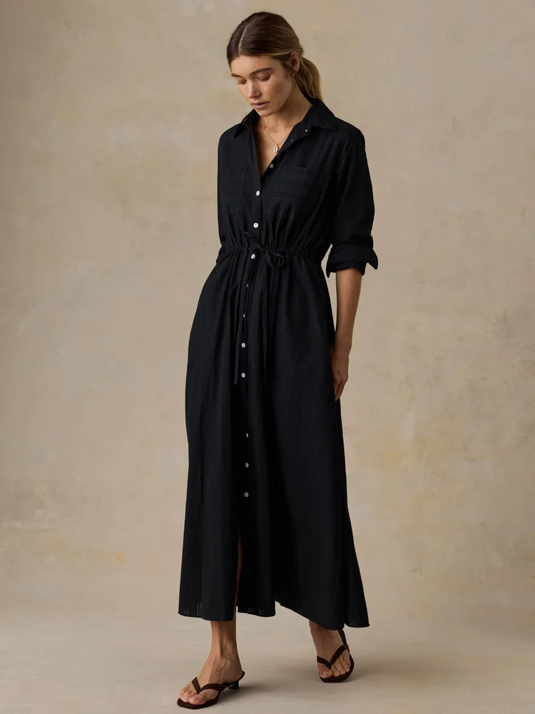 Heirloom Dobby Catalina Dress, Black