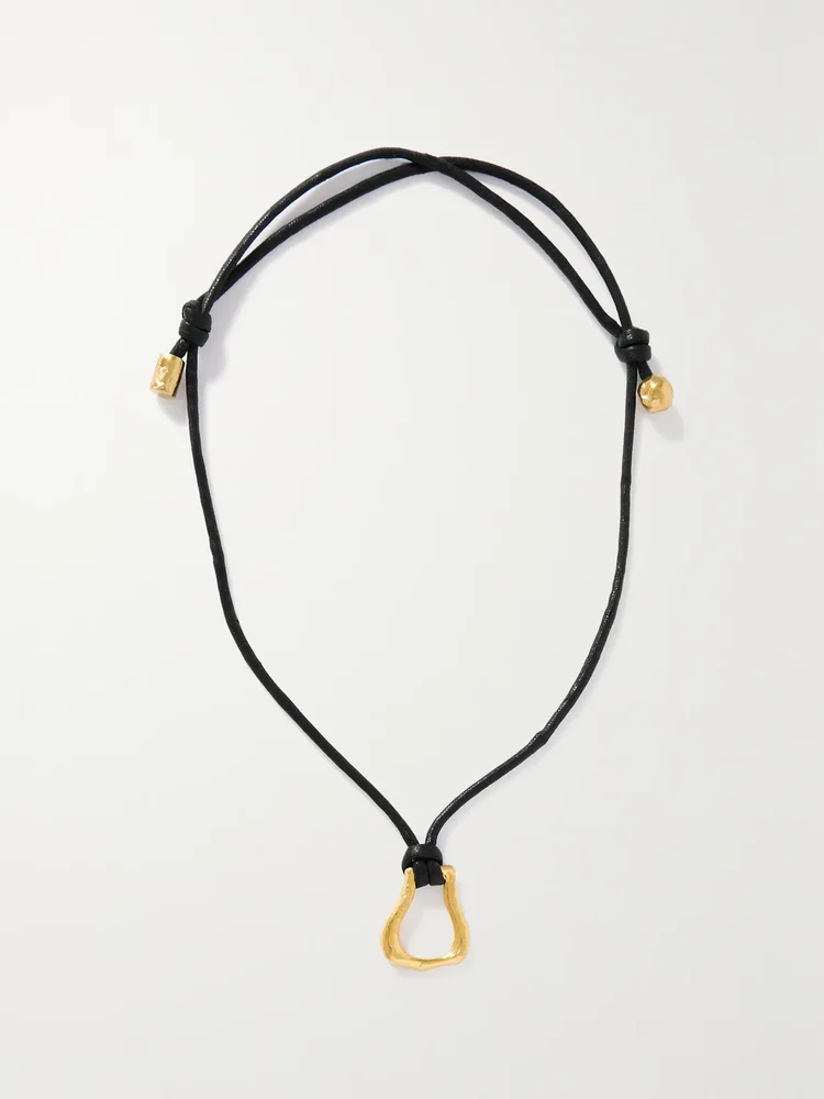 + NET SUSTAIN The Mini Link of Wanderlust gold-plated cord necklace