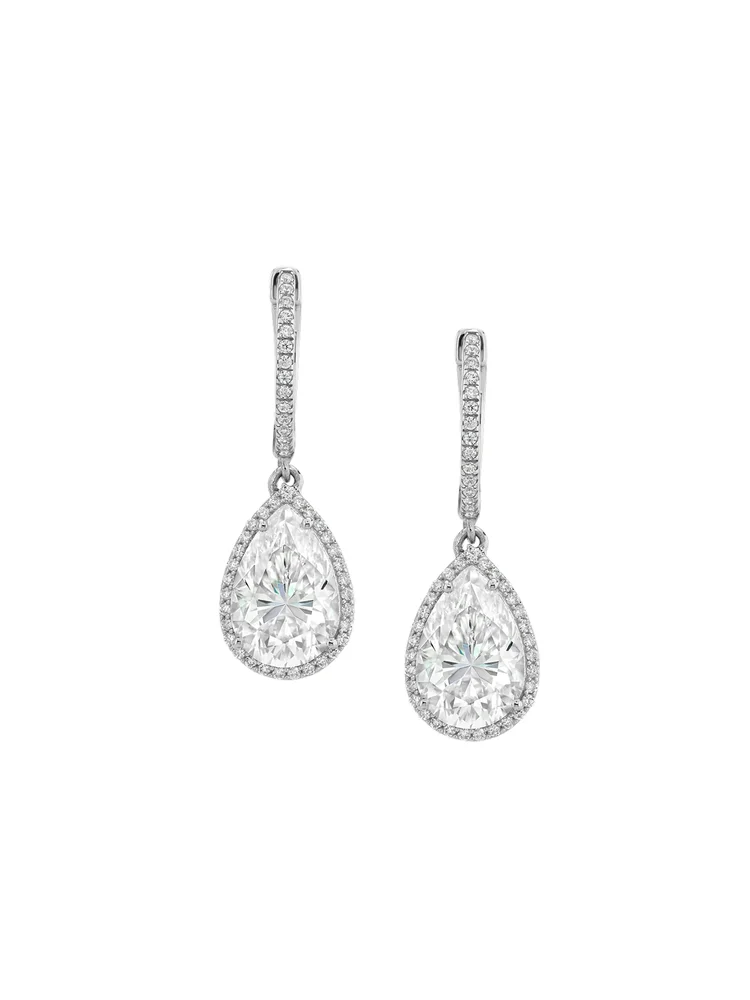 Bronwyn Pear-Cut Earrings in Moissanite, Sterling Silver