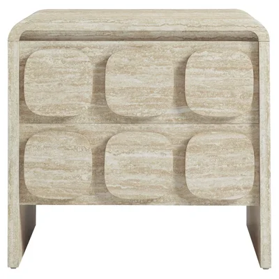 Toscana 2-Drawer Nightstand in Travertine