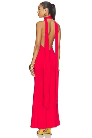 Scarf Open Neck Dress
