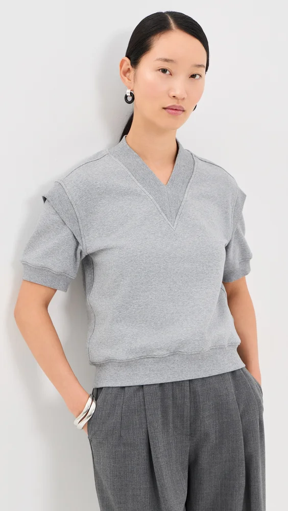 V Neck French Terry Top