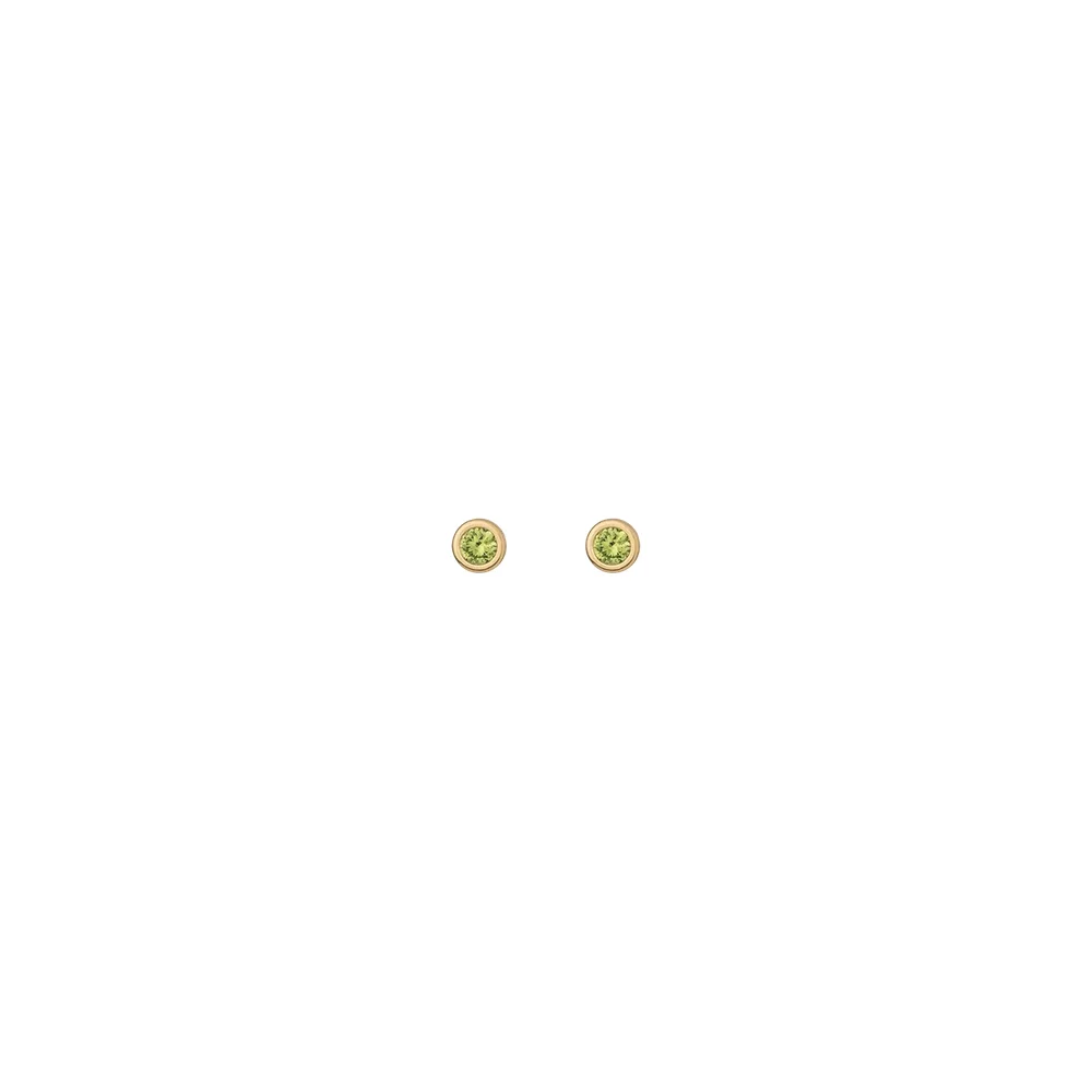 Aurate x Wilson: Lab Grown Peridot Bezel Stud Earrings