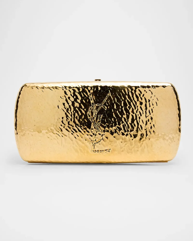 Cassandre Martele YSL Clutch Bag in Hammered Metal