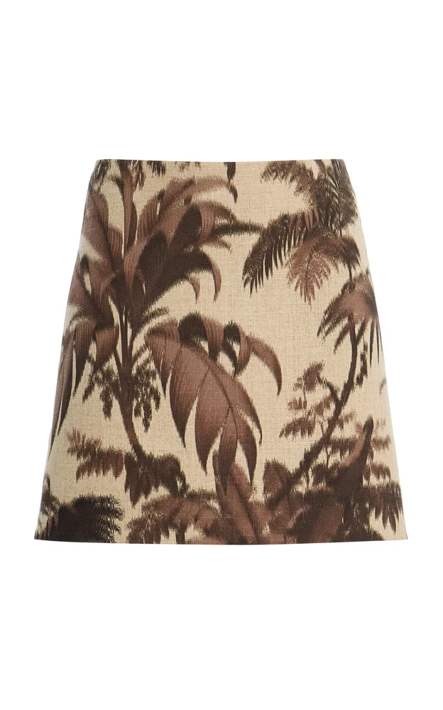 Palm-Print Mini Skirt