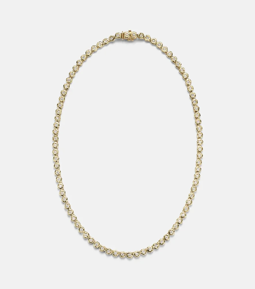 Blossom 18kt gold tennis necklace with diamonds