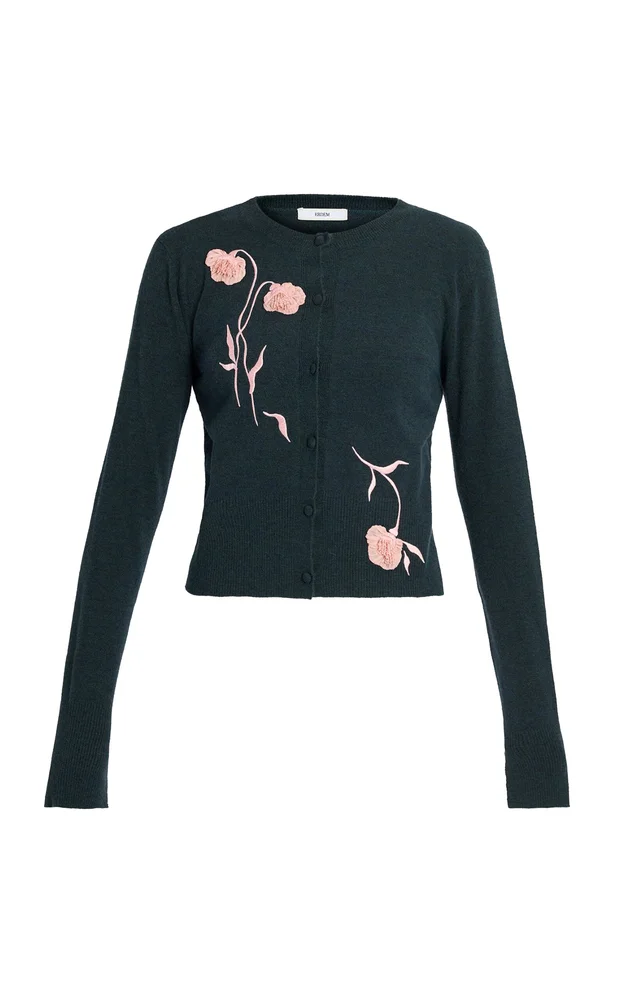 Embroidered Knit Cardigan