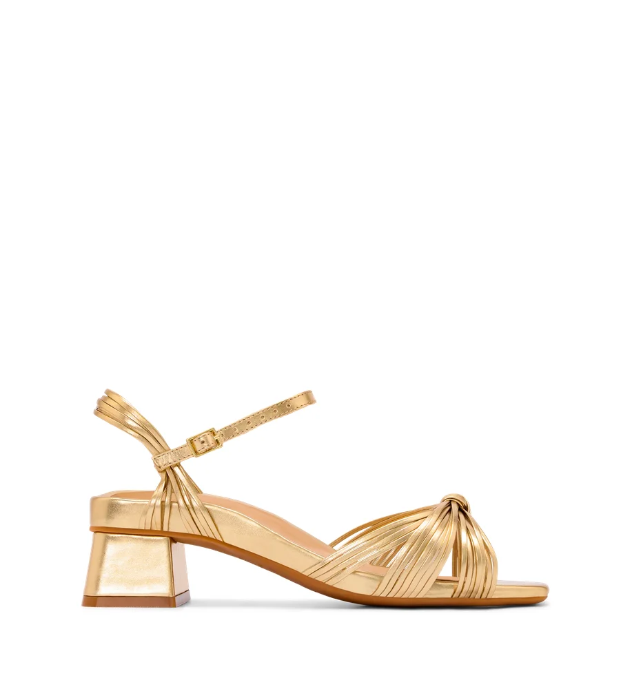 Bared Footwear Sunangel Gold Leather Low Heels