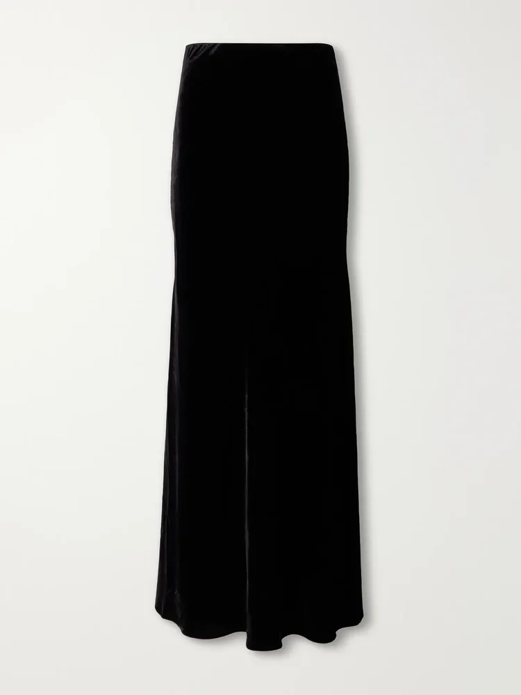 Velvet maxi skirt