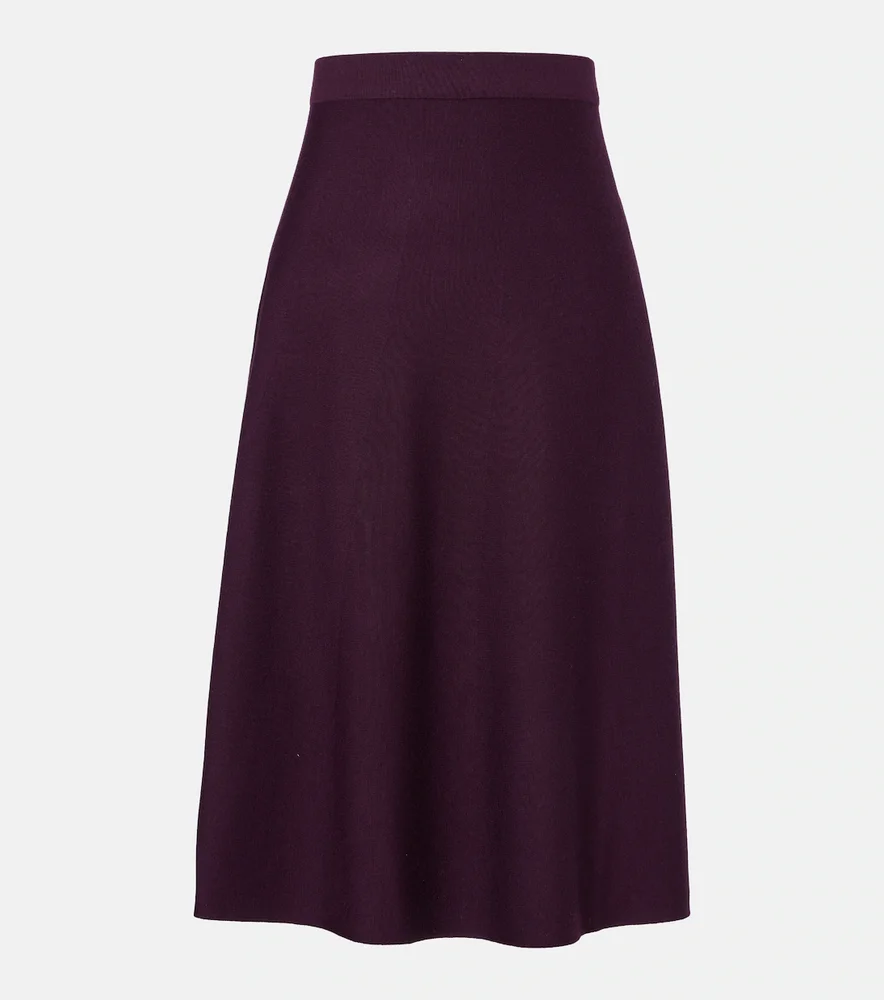Virgin wool midi skirt
