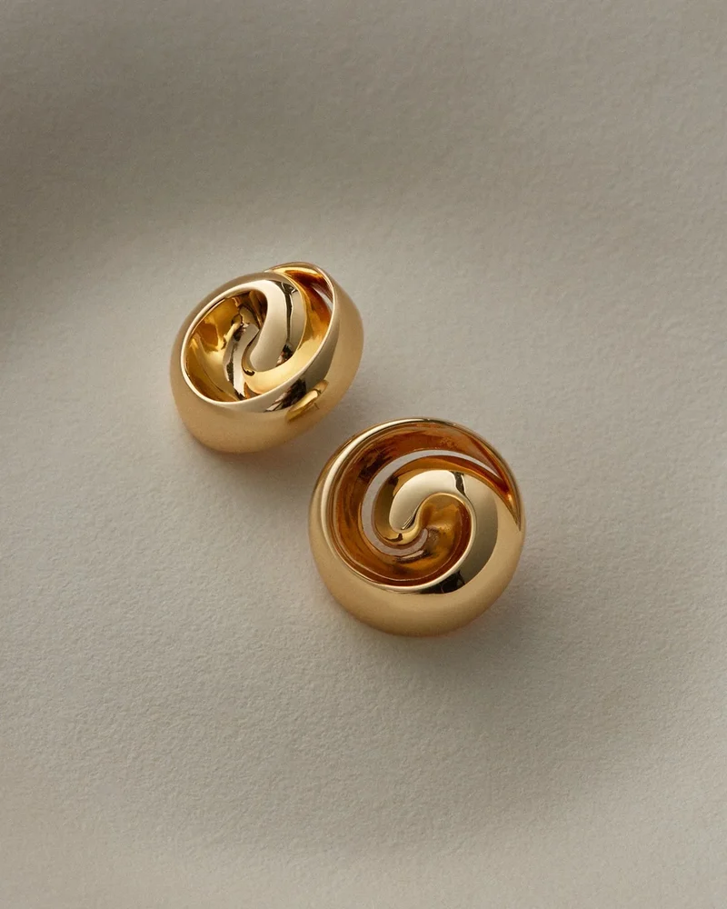 Fifth Avenue Flame Statement Earrings in Amber & Silver