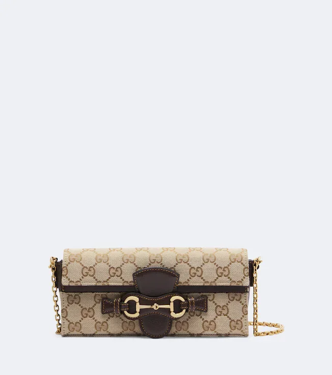 Horsebit GG Canvas wallet on chain