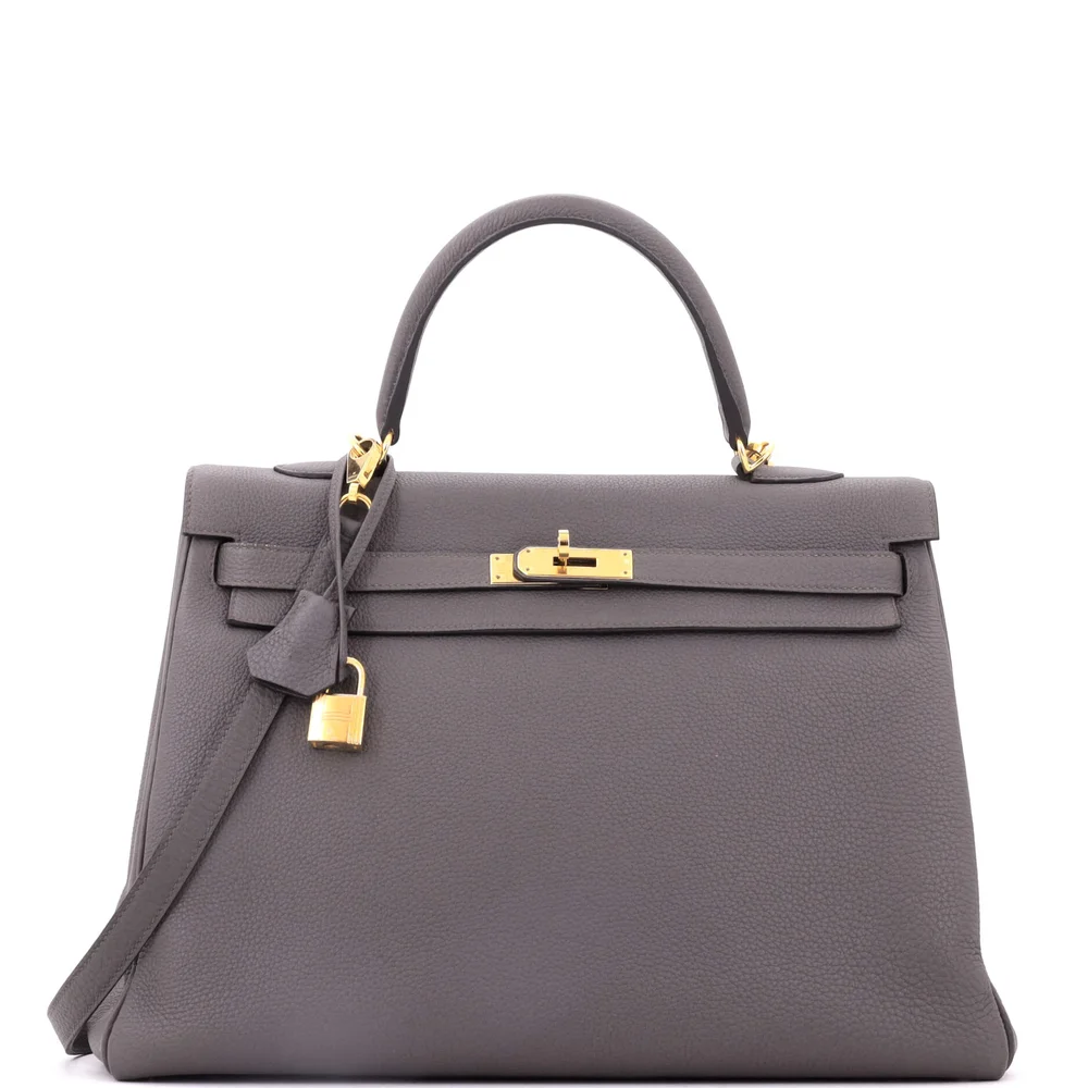 Pre-Owned Kelly 35 Etain Togo with Gold Hardware
