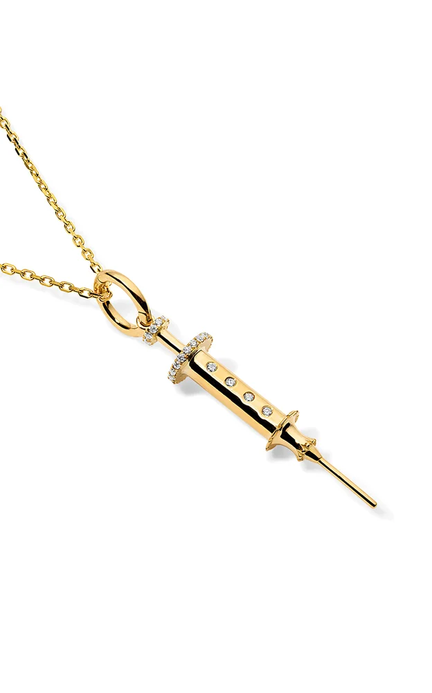Semi G 18K Yellow Gold Diamond Charm Necklace