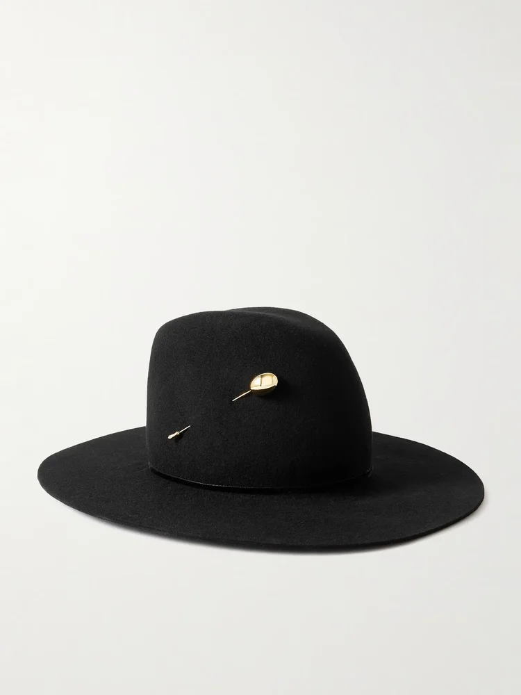 Waverly embellished wool and silk-blend felt fedora