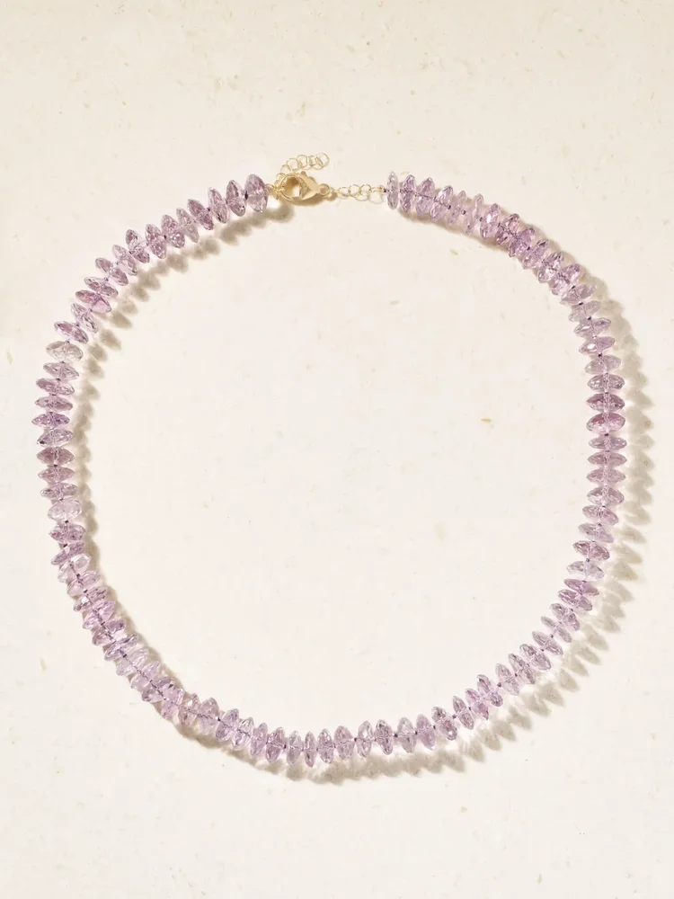 Candy 14-karat gold amethyst necklace