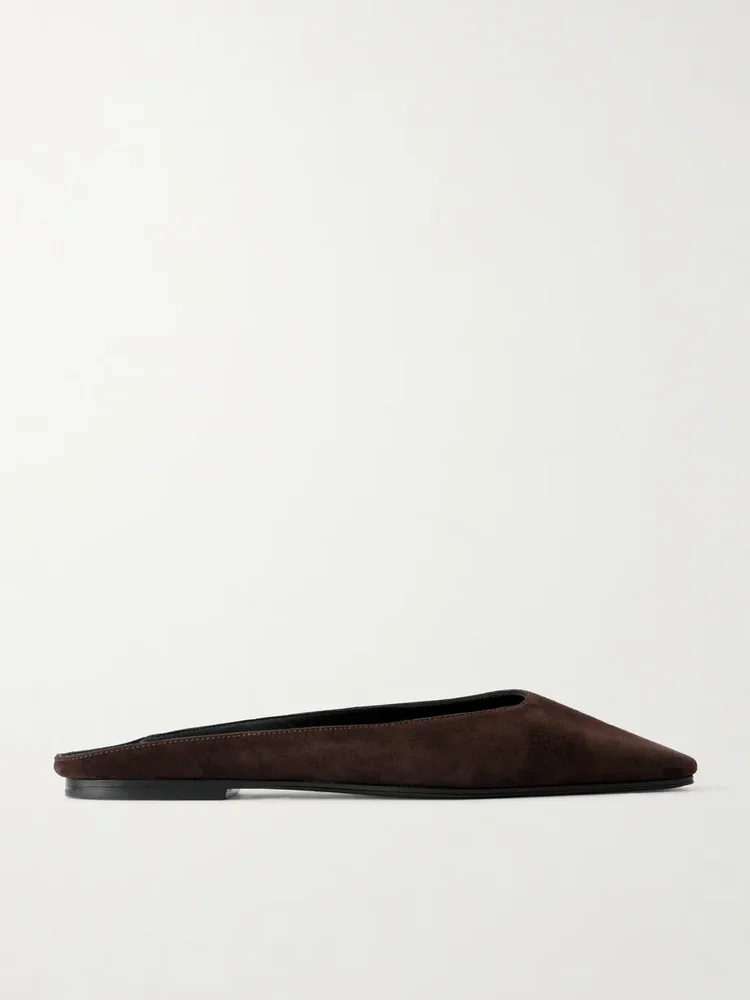 June suede point-toe mules