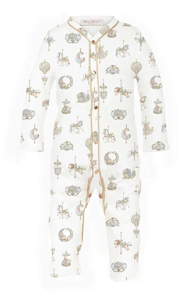 Carousel Infants' Organic-Cotton Playsuit
