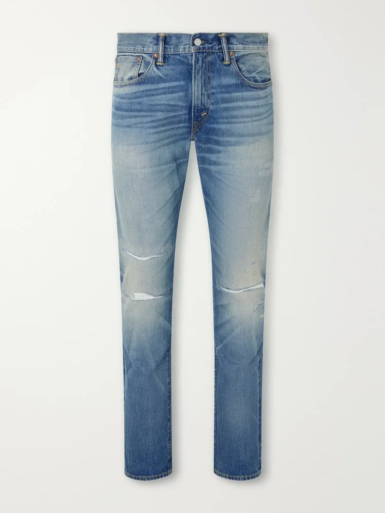 Distressed Slim-Fit Jeans