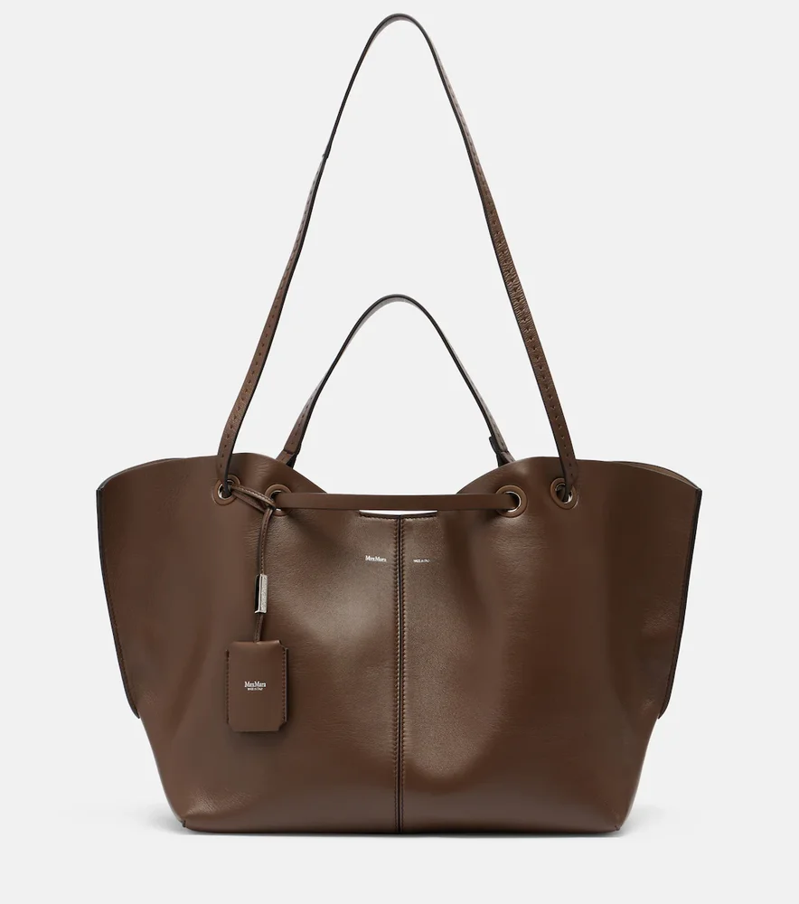 Large leather tote bag