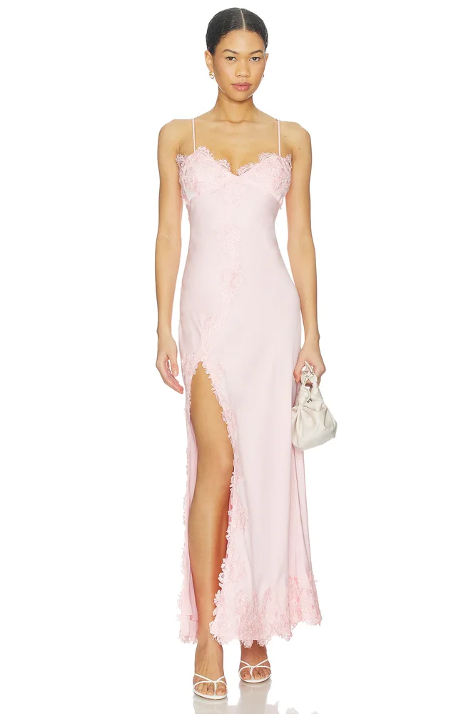Alerie Lace Satin Maxi Dress