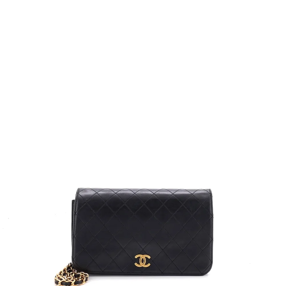 Vintage Full Flap Bag Quilted Lambskin Medium