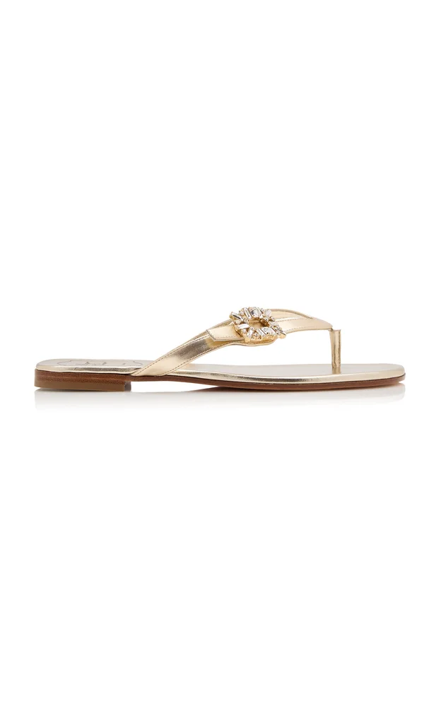 Crystal Leather Sandals