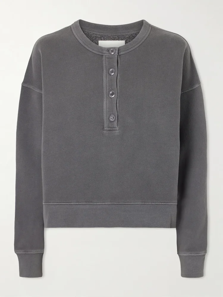 Cotton-blend fleece sweatshirt