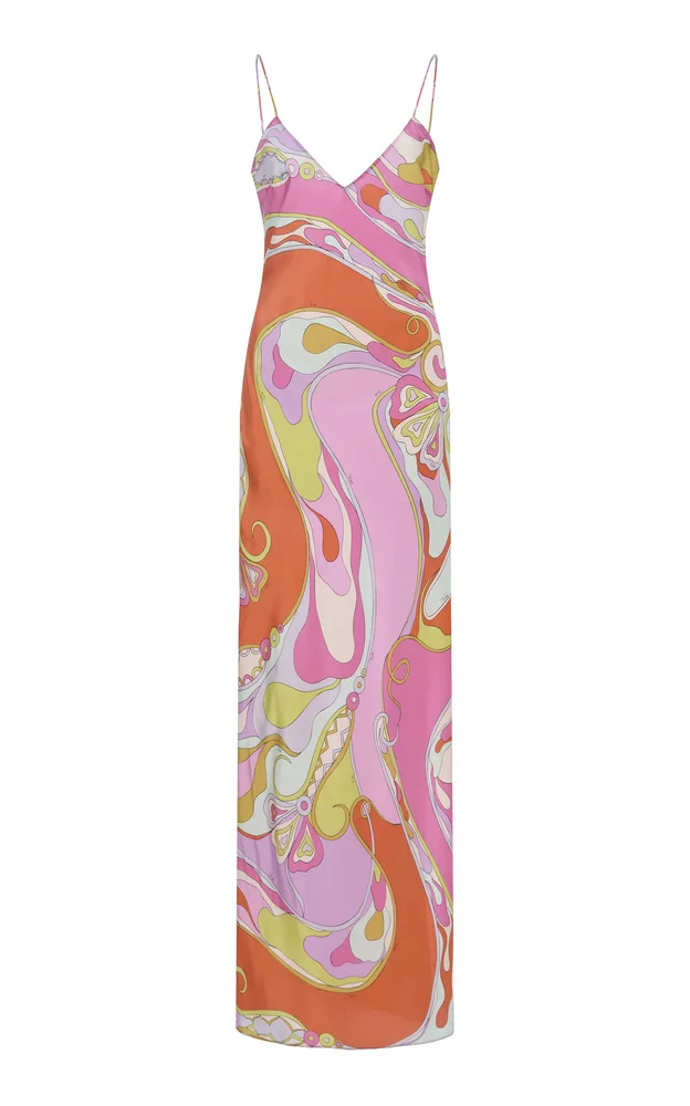 Crepe De Chine Maxi Dress