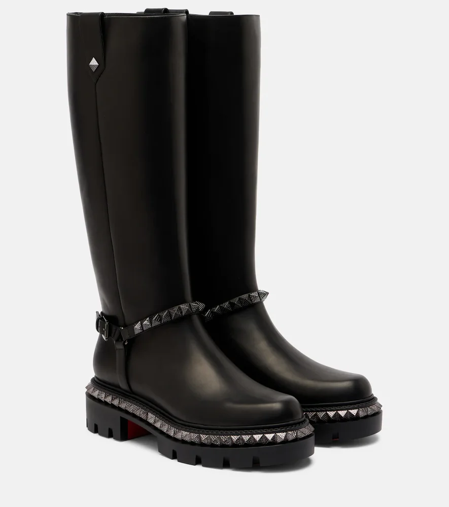 Marinetta studded leather knee-high boots
