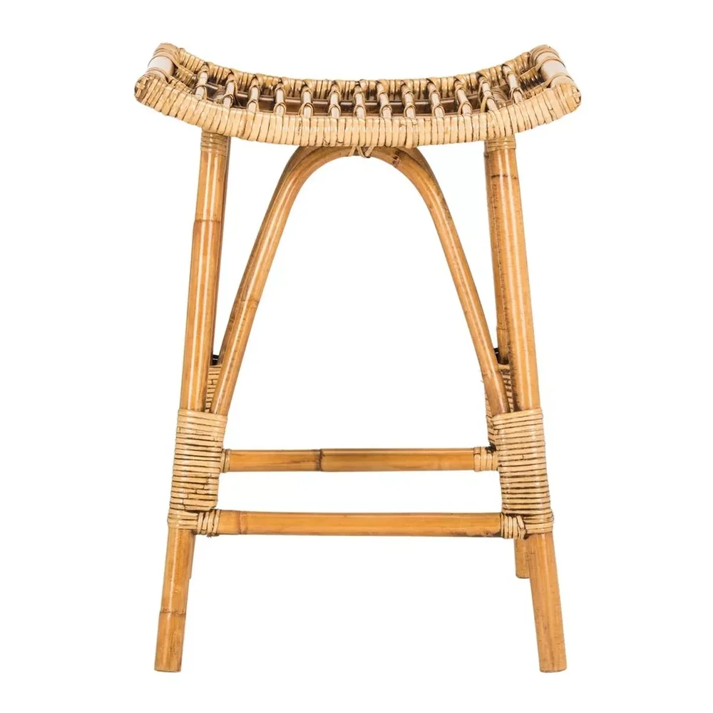 Leda Rattan Counter Stool, Brown
