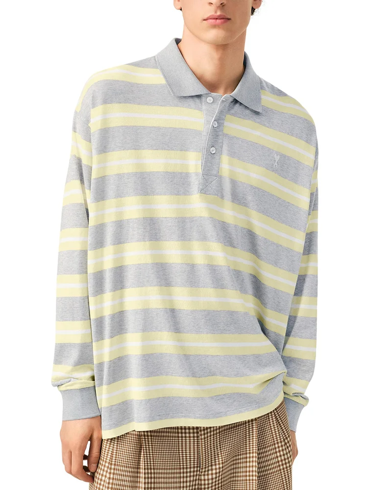 Stripe Embroidered Tennis Polo Shirt