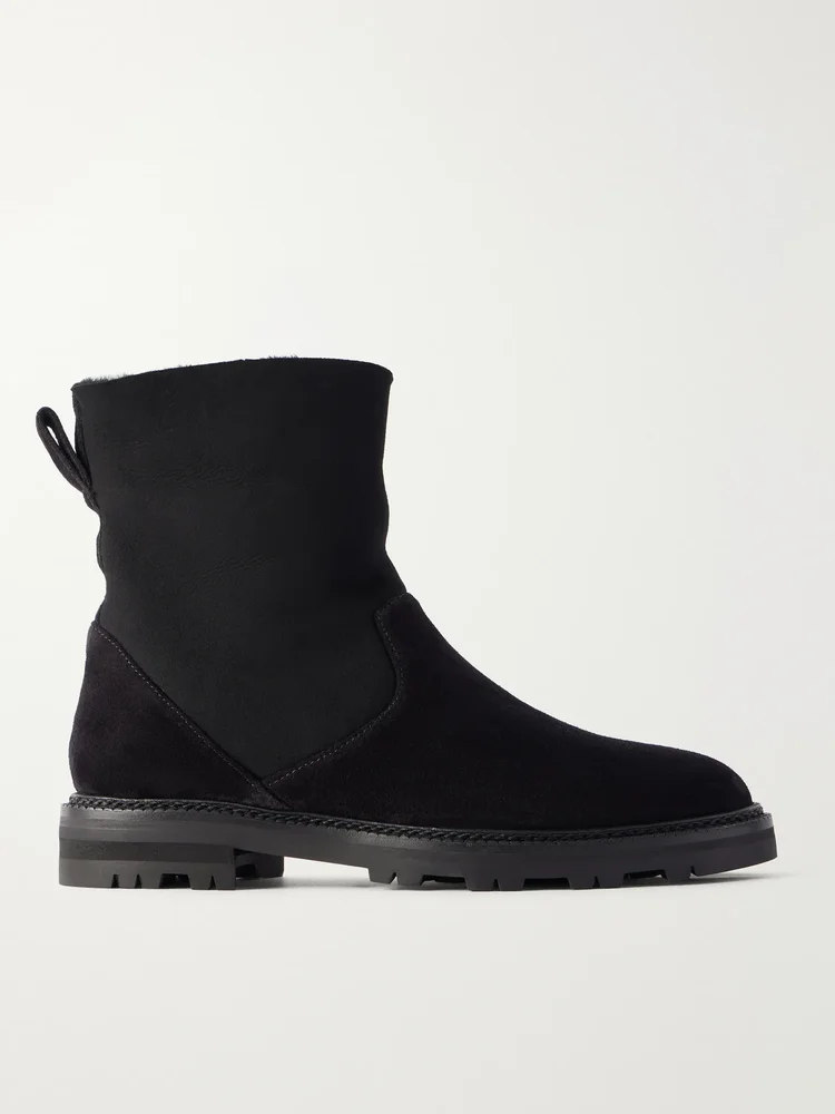 Tomosa 10 shearling-trimmed suede ankle boots