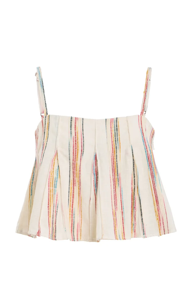 Million Pleats Bandeau Silk Top