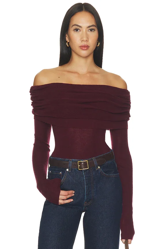 Light Merino Off Shoulder Sweater