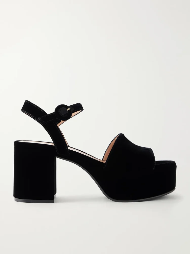 Carol 35 velvet platform sandal