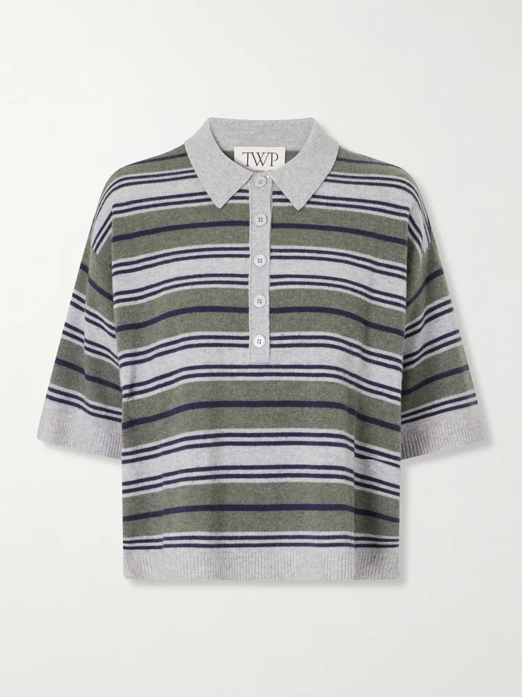 TWP striped cashmere polo sweater