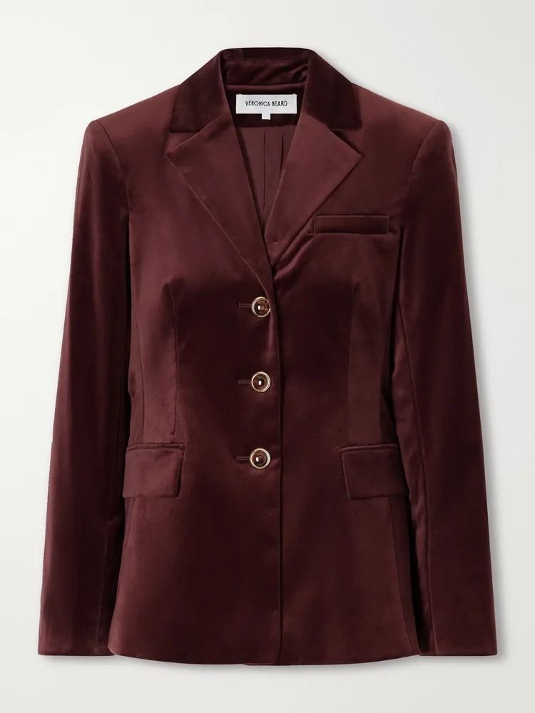 Raelynn Dickey cotton-blend velvet jacket