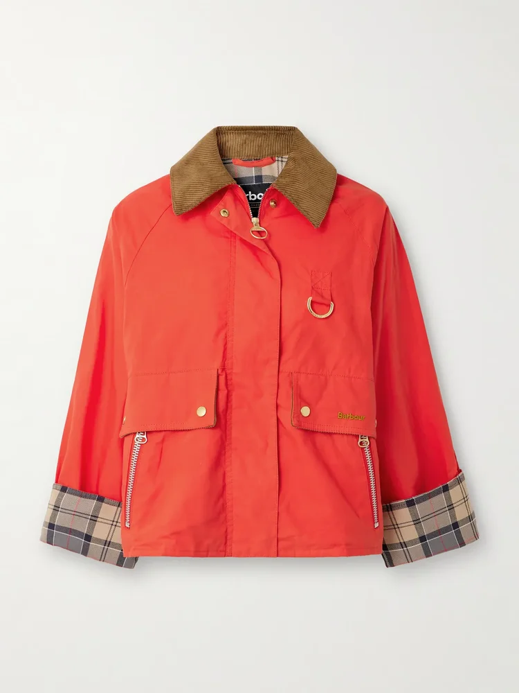 Mackworth corduroy-trimmed cropped cotton jacket