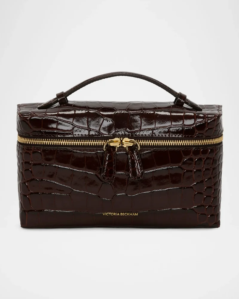 Dorian Croc-Embossed Vanity Crossbody Bag