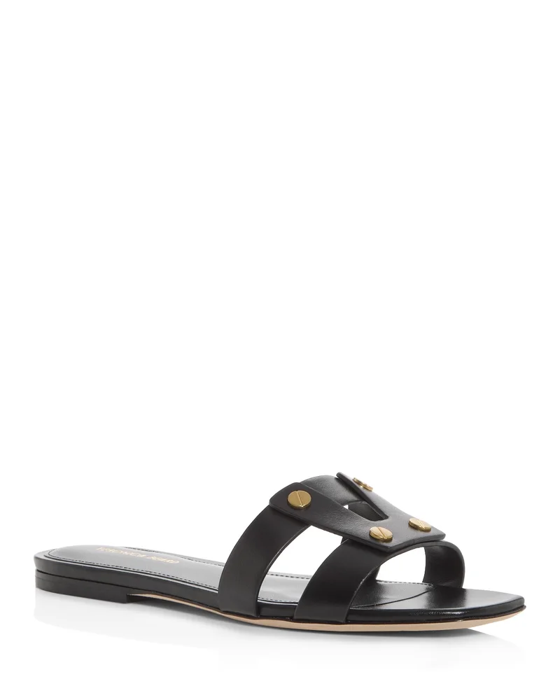 Via Leather Slide Sandals