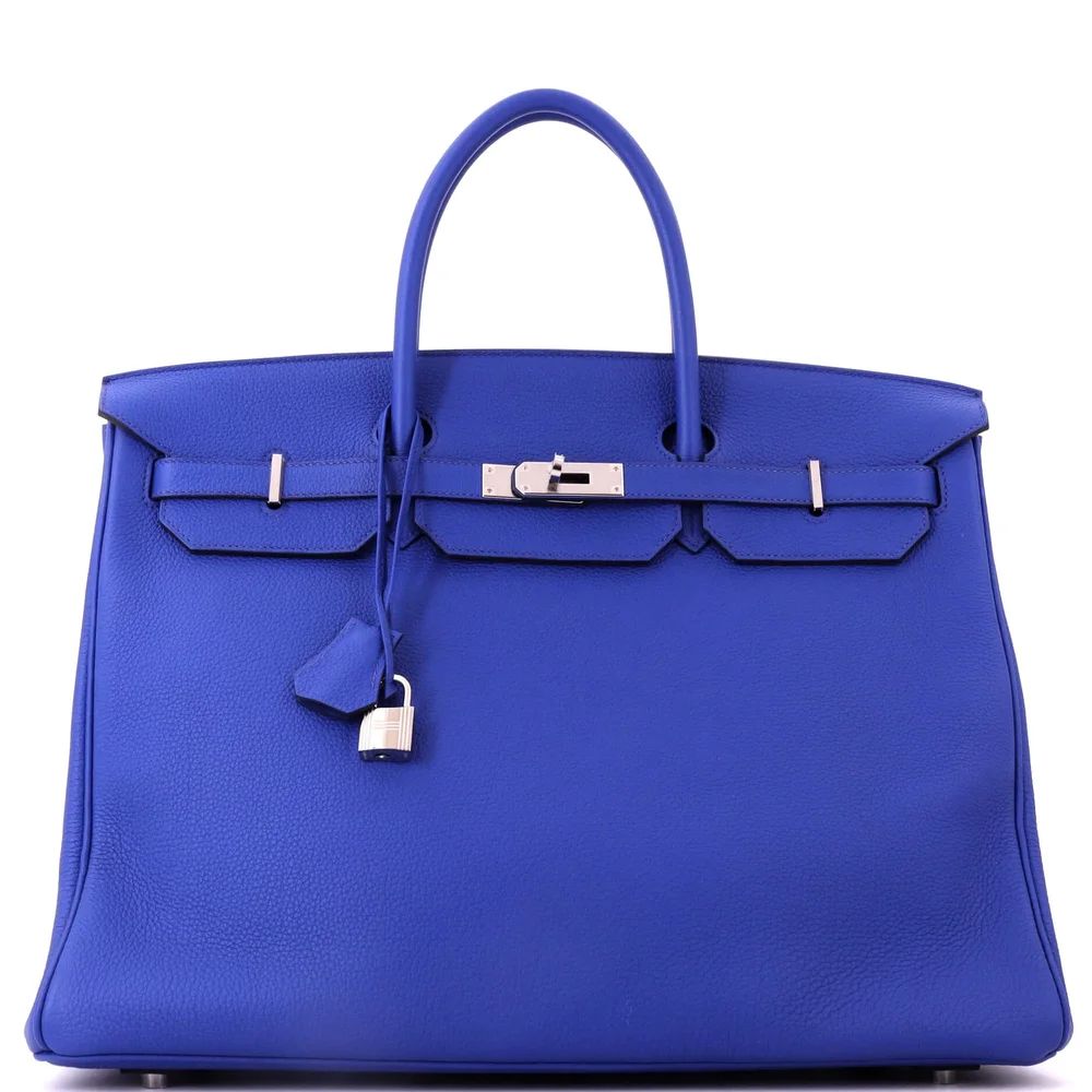 Togo Birkin 40 in Bleu Royal