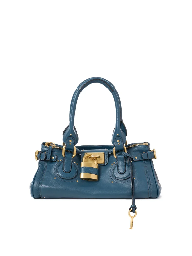 Paddington Bag in Grained Leather, Tapestry Blue