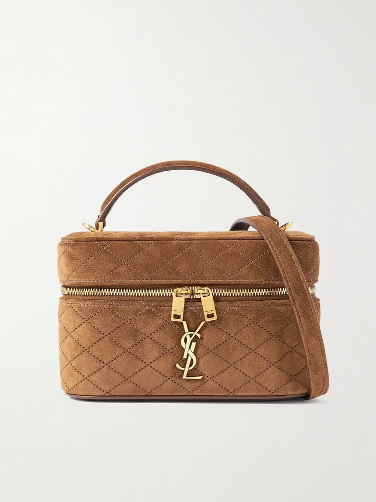 Gaby Vanity mini quilted suede shoulder bag