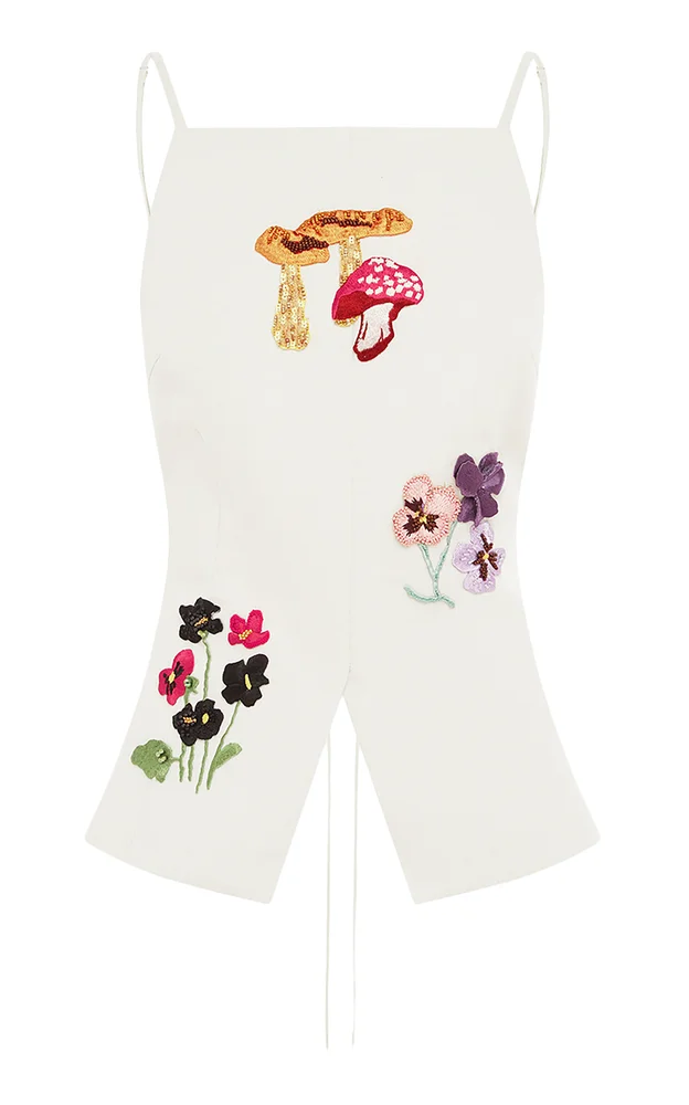 Marlowe Embroidered Cotton-Linen Top