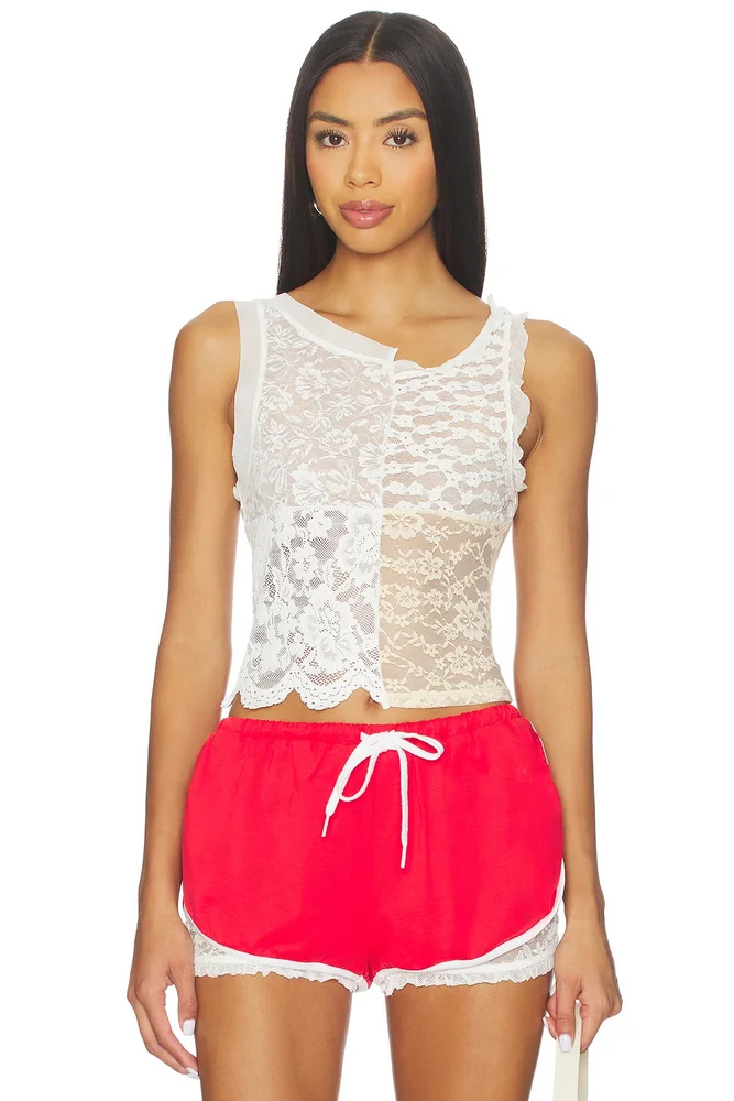 Patchwork Lace Tank Top