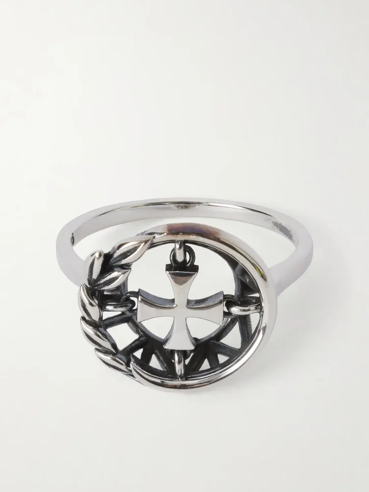 Wreath Cross Sterling Silver Ring