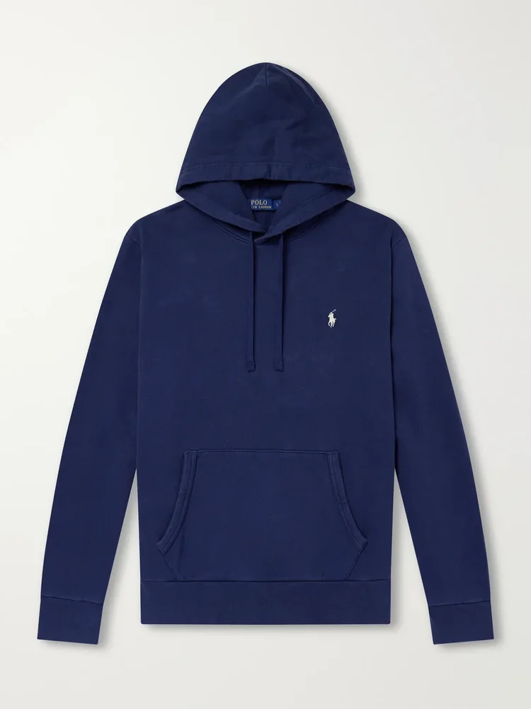 Logo-Embroidered Cotton-Jersey Hoodie