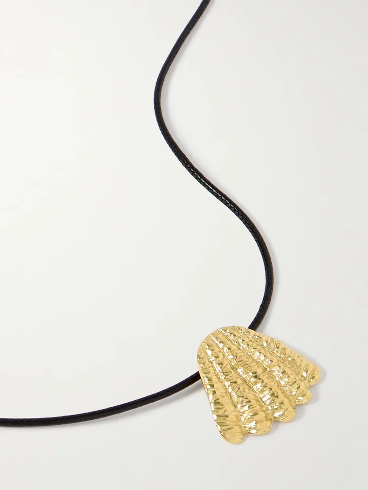 Whisper Of The Wind gold-plated and cord necklace