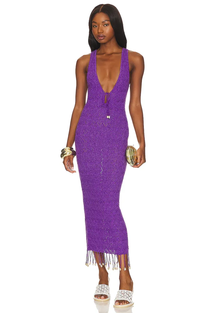 Elton Keyhole Midi Dress
